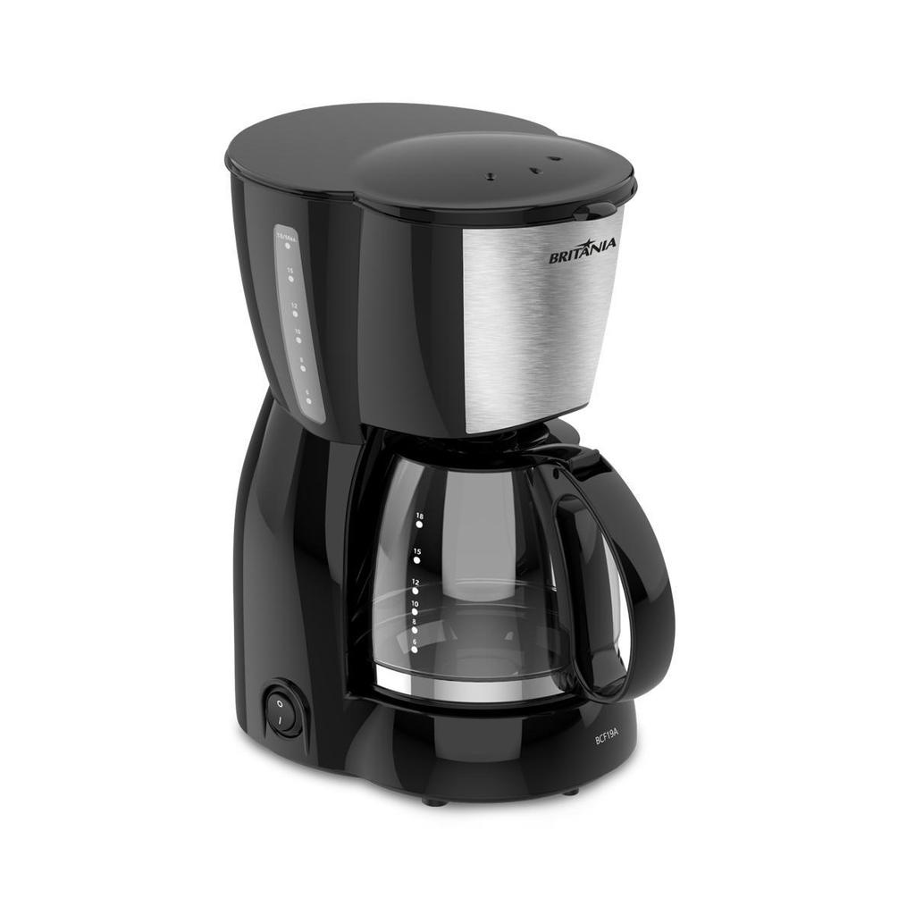Detalhes do Cafeteira Britânia 18 Cafezinhos BCF19A Jarra de Vidro 550W