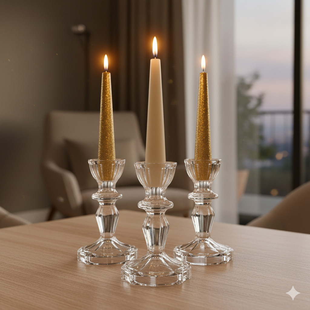 Porta Castiçal De Vidro Porta Velas Enfeite Decoração Suporte De vela Cartiçal Mesa Candelabro em Oferta na Shopee