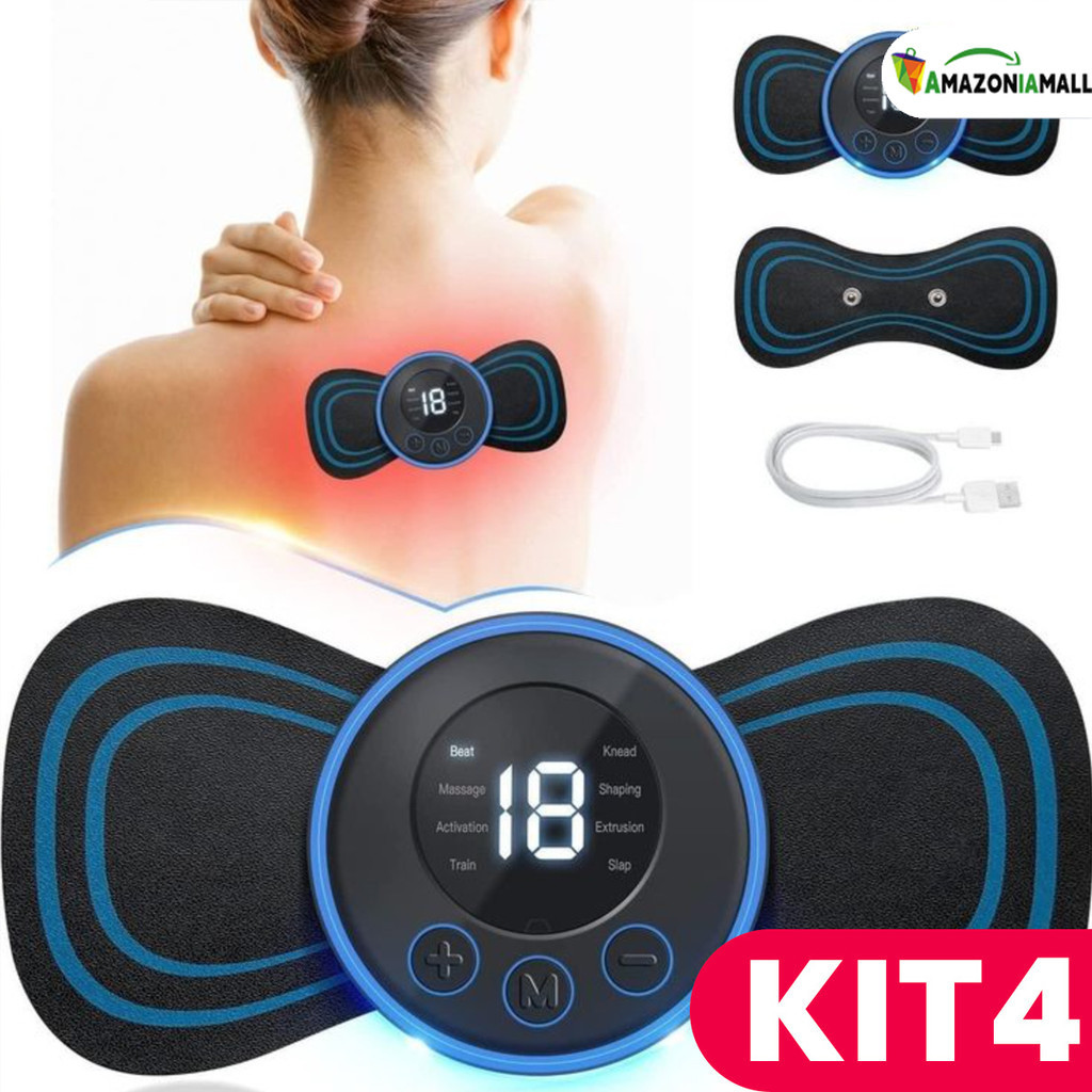 Promoção Kit!Mini massageador portátil recarregável dor pescoço coluna perna ferramenta de alívio da dor ombro perna qua