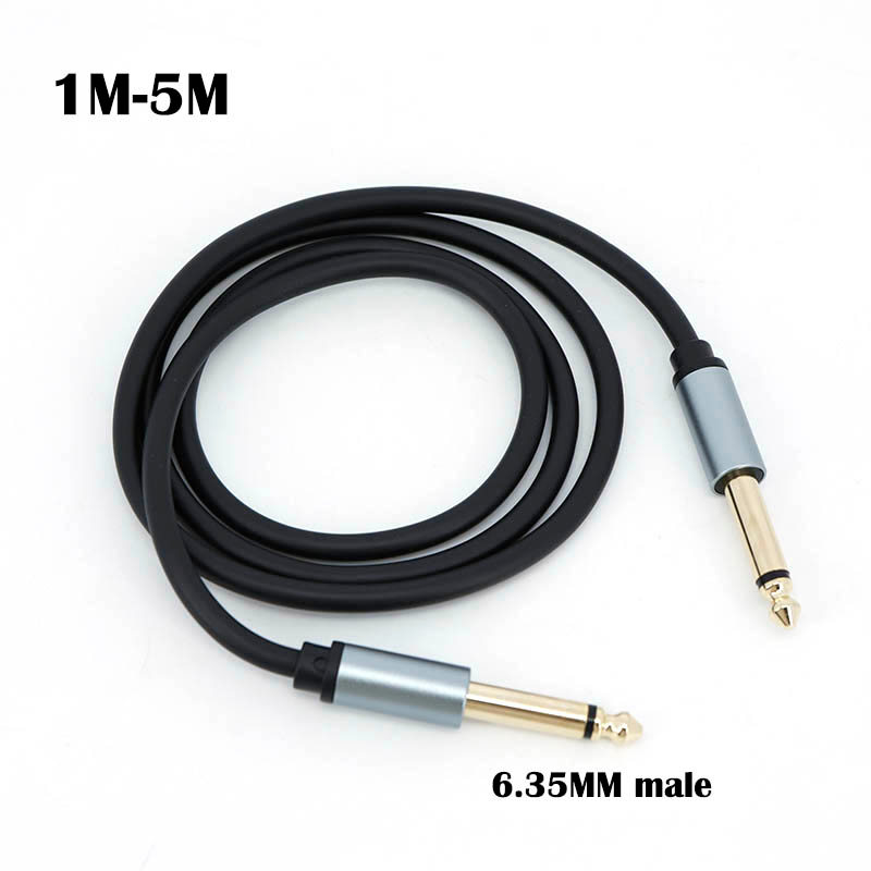 Placa De Ouro Áudio 2 Pólos mono 6.5 6.35mm Macho Para 6.35 Balanceado TRS 1/4 Amplificador De Alto-Falante Cabo Extenso