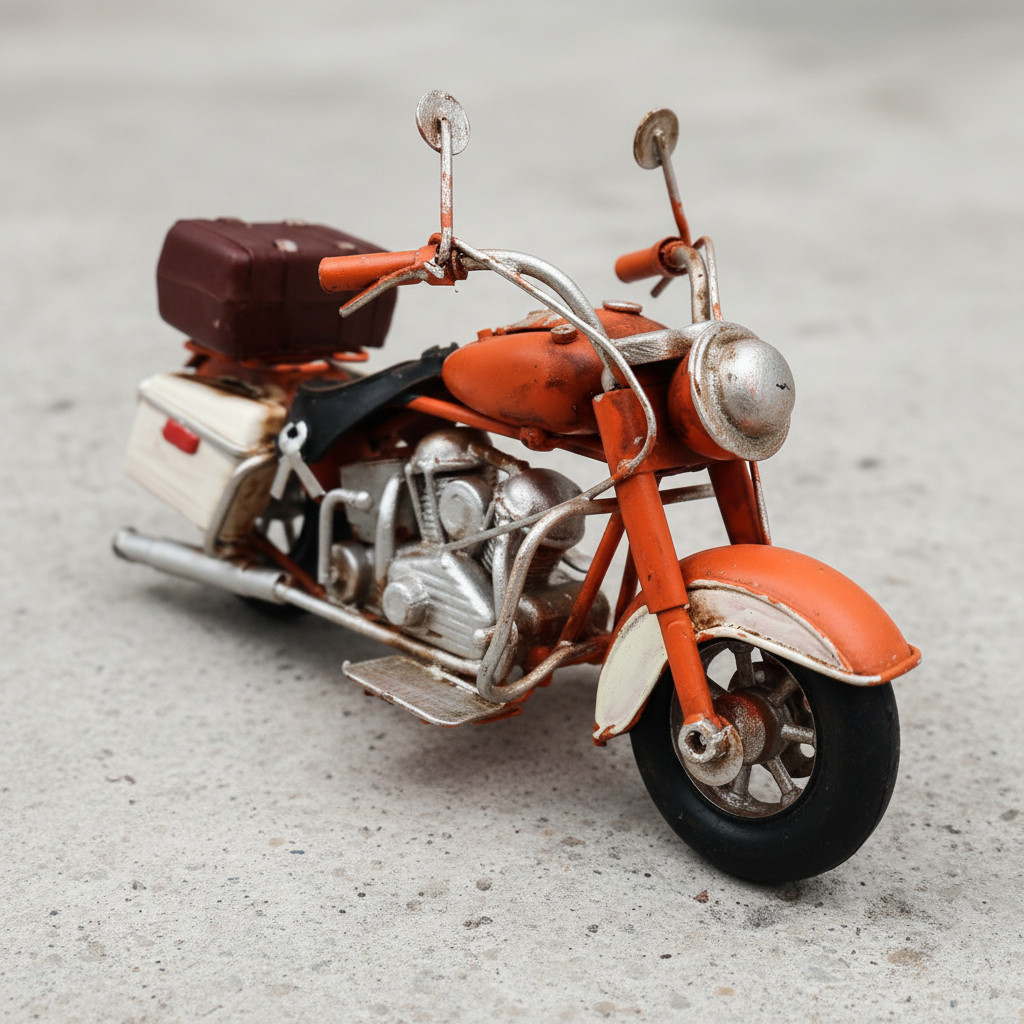 Moto Miniatura Metal Sucata Colecionável Estilo Vintage - Réplica Moto Coleção