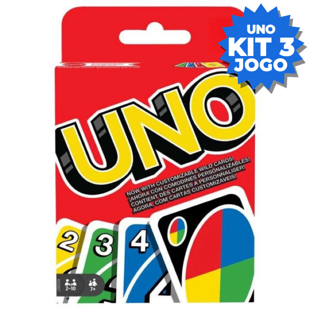Kit 3,2 ou 1 Unidade Jogo Uno Original Diversão Para Toda Família