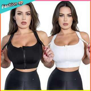 Sutiã Top Academia Top Esportivo Alta Sustentação Ajustavel Ziper Frontal Academia Fitness Jump Corrida em Oferta na Shopee