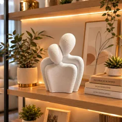 Estátua Escultura Casal Abraço Decoração Moderna para Sala Quarto Presente romântico para seu Lar.
