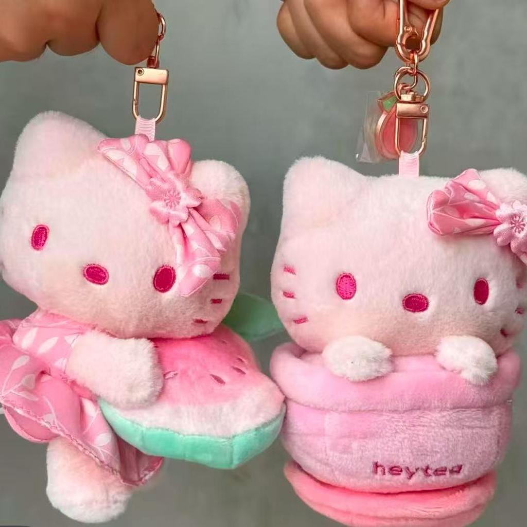 Happy Tea HelloKitty Limited Pingente De Pelúcia 2026 Novo Produto Copo De Leite De Alto Valor Boneca Estilo Goiaba/Tige
