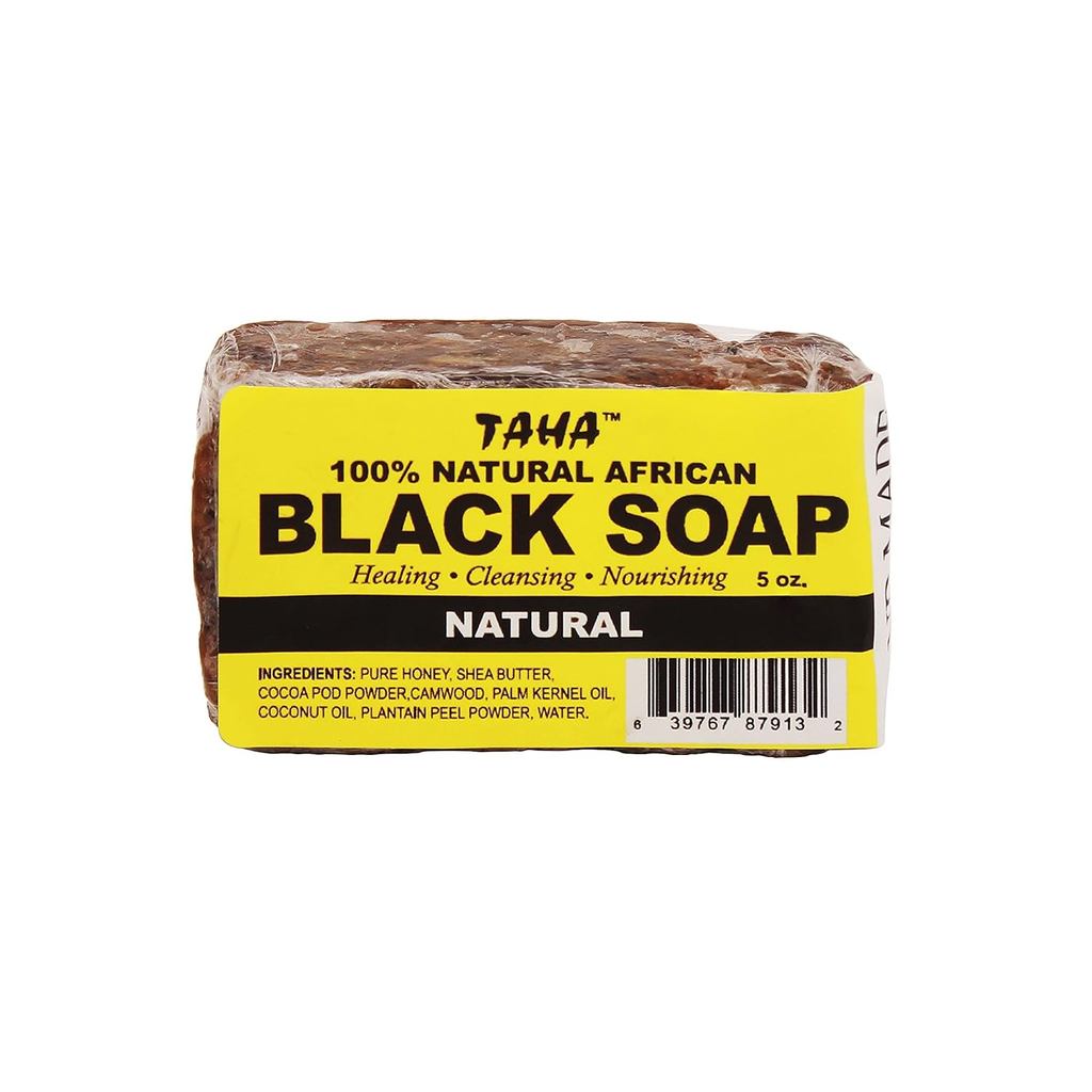 Sabonete em Barra Taha African Black Soap, Orgânico e 100% Natural, Calmante e Hidratante, Limpeza Saudável – Ótimo para