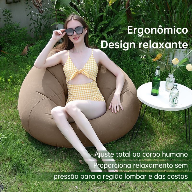 Sofá Inflável Preguiçoso, Sofá Puff Individual Tatami, Sofá Puff Para Quarto