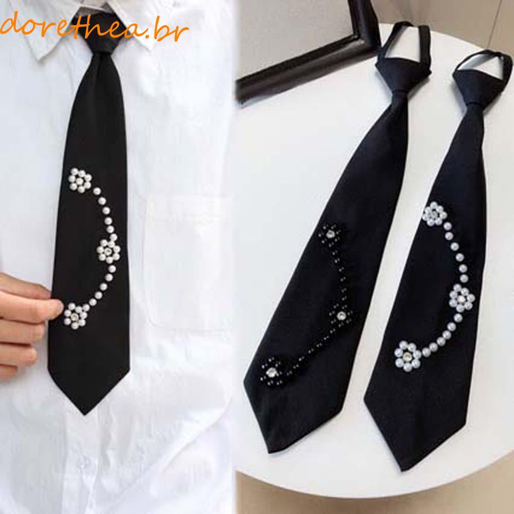 Gravata De Pérolas DORETHEA , Longa Preta Estilo Coreano Com Contas À Mão , Colar Borlas , Gargantilha , Decoração , Cam
