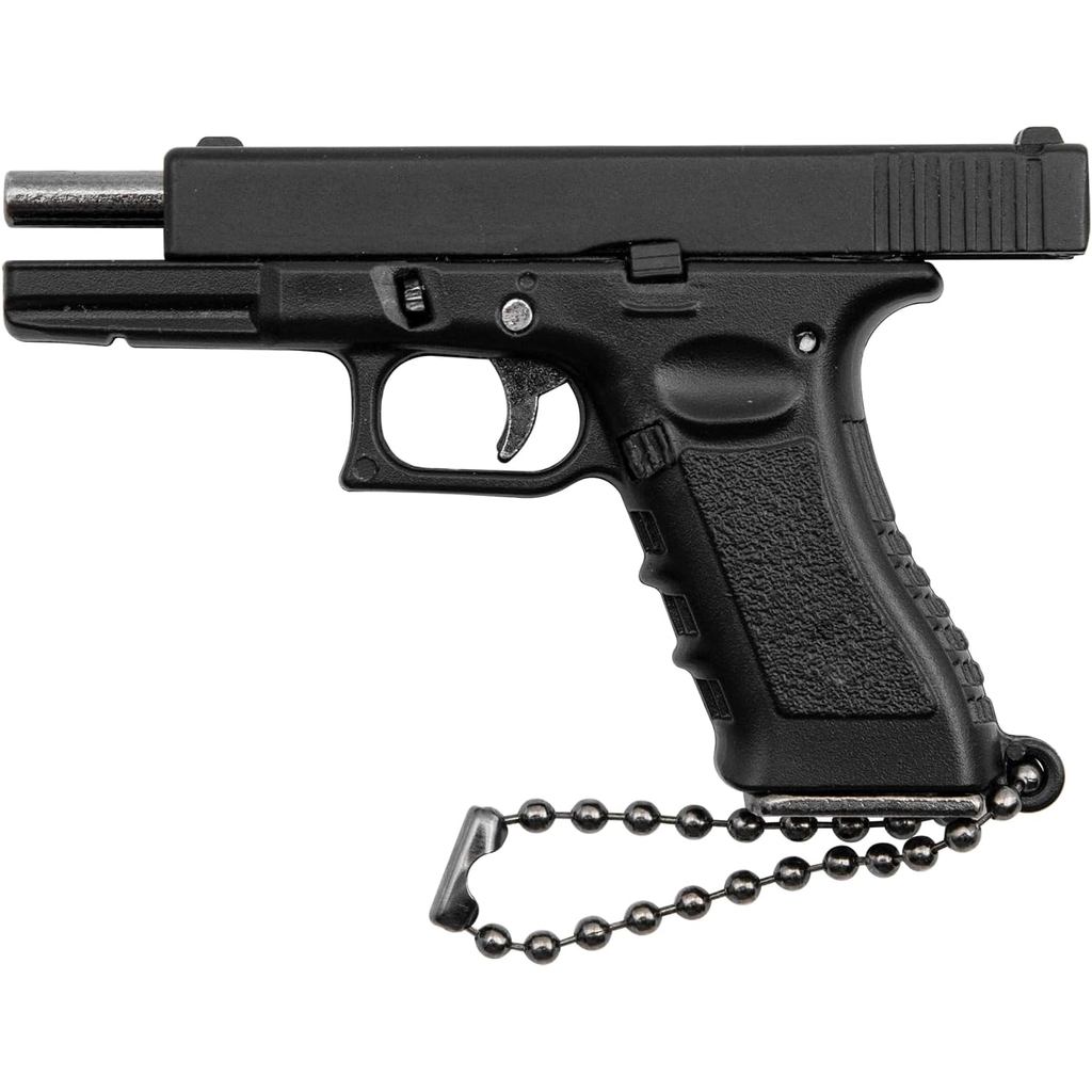 Chaveiro Tático Mini Pistola Zhongren G-17 1:3 em Forma de Pistola de Metal com Peças Móveis, Modelo Realista de Arma, P