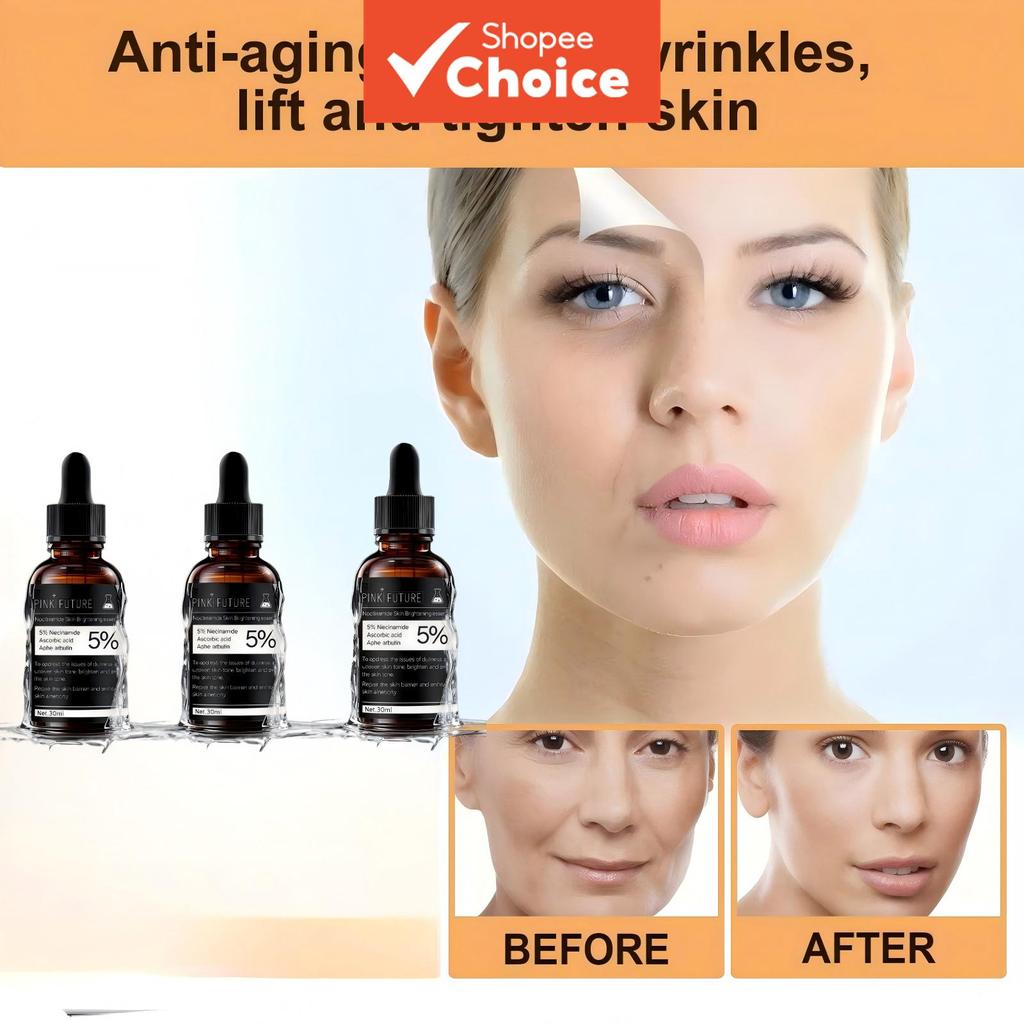 Sérum Clareador de Niacinamida e Vitamina C para Cuidados com o Rosto, 3 Unidades