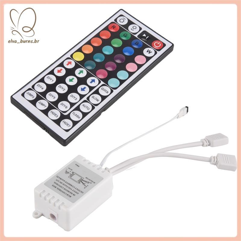 [elva_burns.br] Controlador LED RGB + 44 Teclas Controle Remoto IR Light Strip Controller DC12V Para 2835 5050