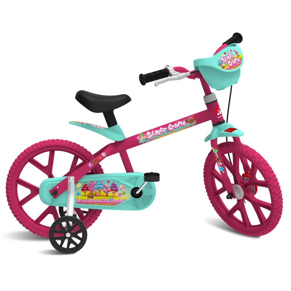 Bicicleta Infantil Aro 14 Sweet Game Bandeirante 3046 Cor Rosa