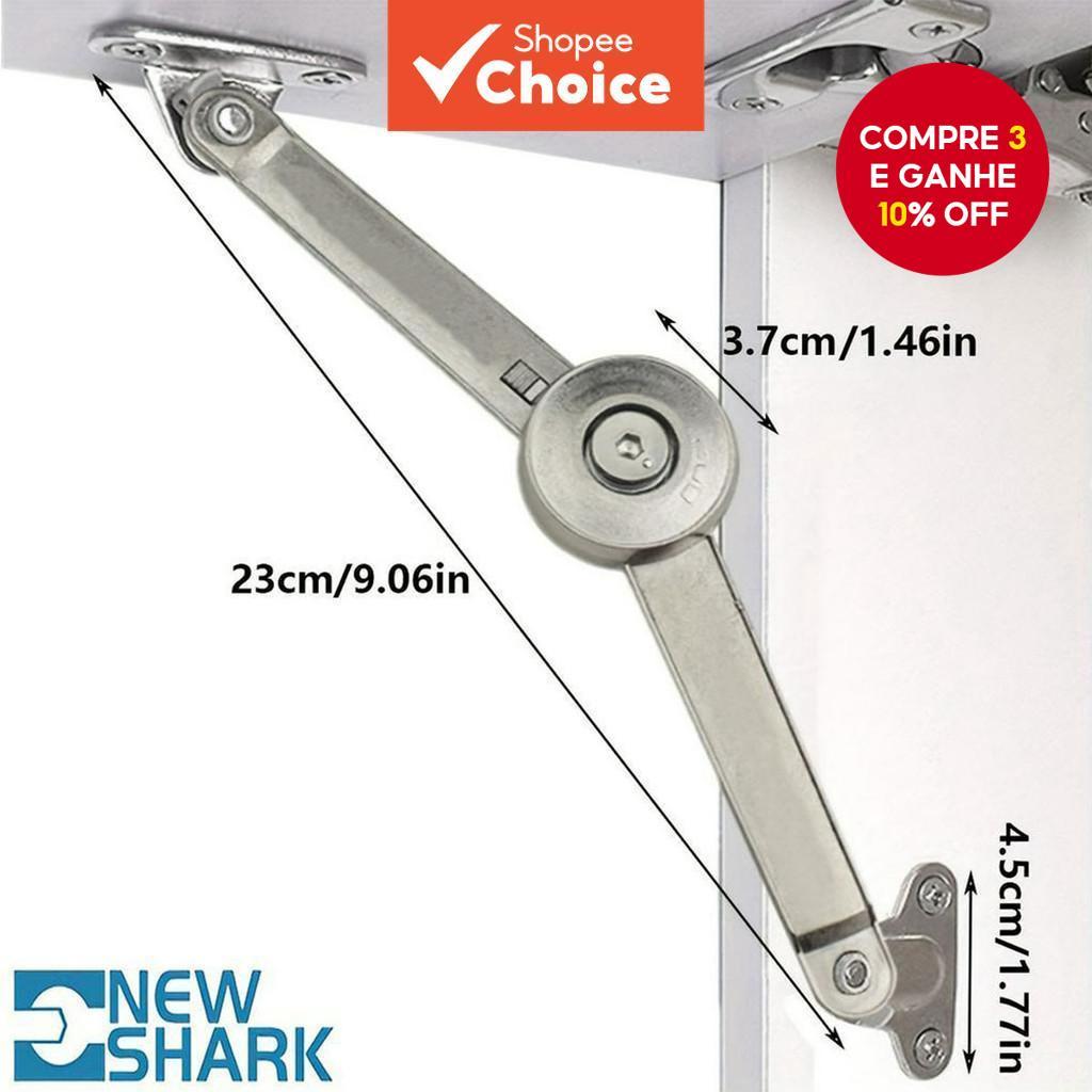 Dobradiça de Suporte em Níquel Cetim, 40Lb, Janela, Caixa de Brinquedos, Guarda-Roupa, Porta Armário, Fecho Suave em Oferta na Shopee