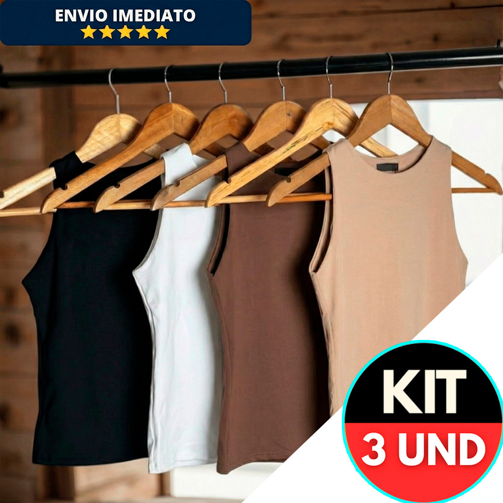 KIT 3 Regata Blusinha Feminina Suplex Duplo Básica Elegante Moda Blogeira Tendencia Gringa Dia a Dia em Oferta na Shopee