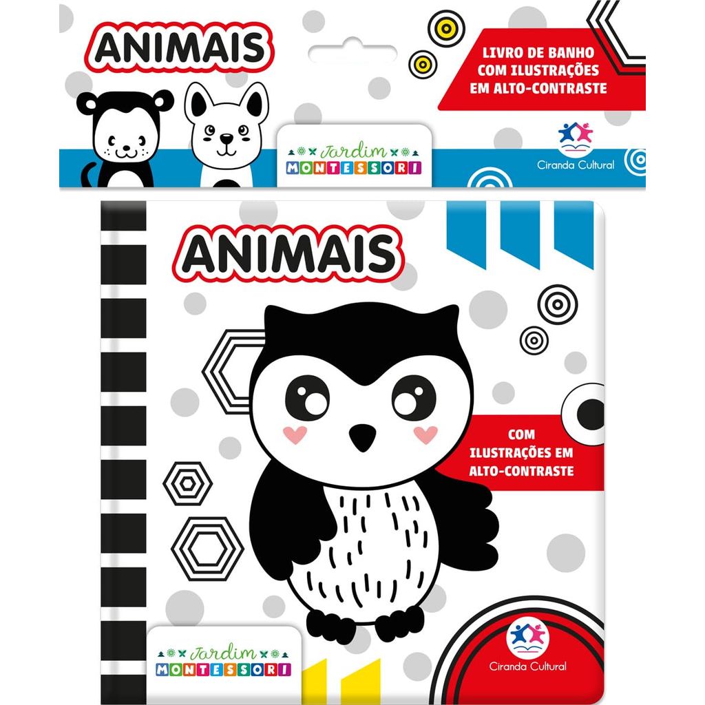 Livro de Banho | Animais | com Ilustrações em Alto Contraste