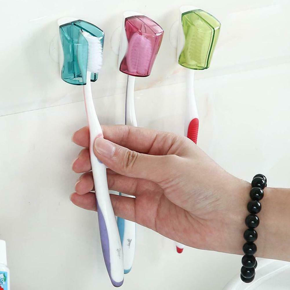 Conjunto Criativo Ventosa Escova De Dentes Capa Poeira Abertura E Sucção Titular B0d7