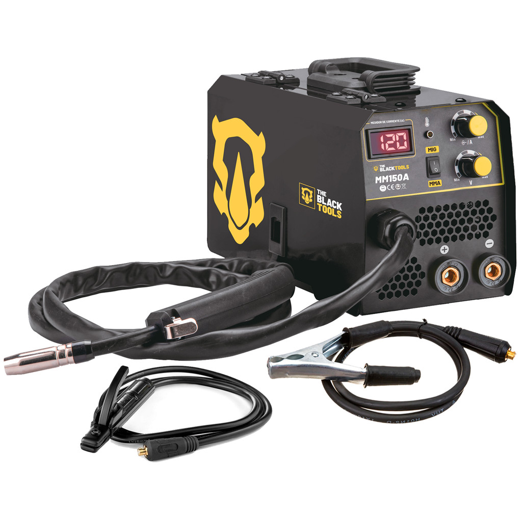 Máquina Inversora De Solda Elétrica Portátil Mig Mma Eletrodo 120a 220v Mm150 - The Black Tools em Oferta na Shopee