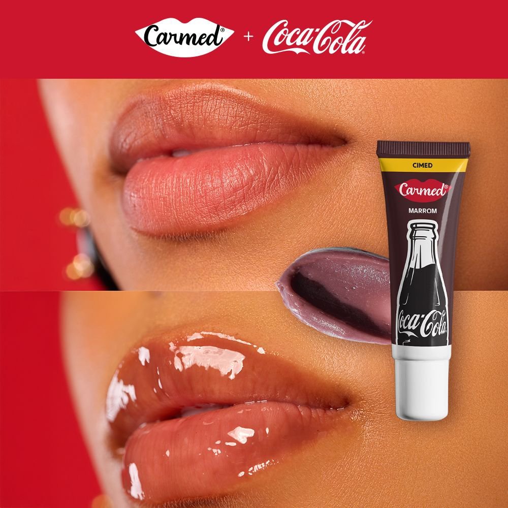 Detalhes do Hidratante Labial Carmed Coca Cola Marrom 10g