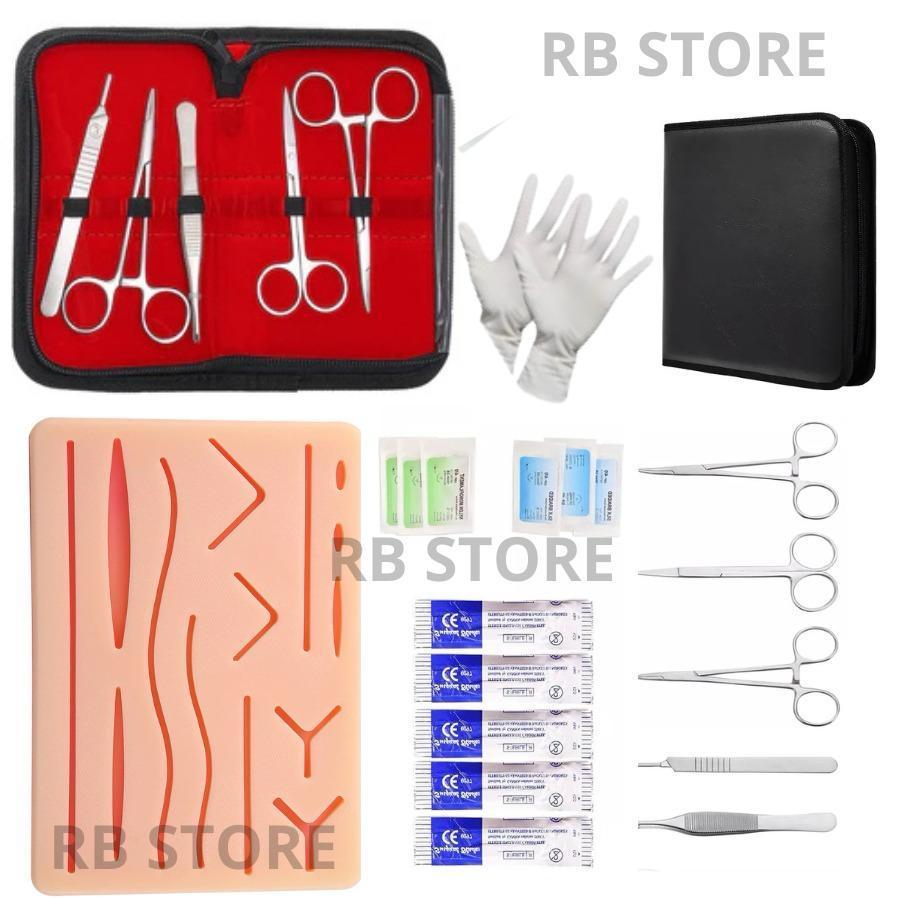 Kit com 25 Pecas Simulador De Sutura Treino Com Pinça Pinca Realístico Veterinaria Treinamento em Oferta na Shopee