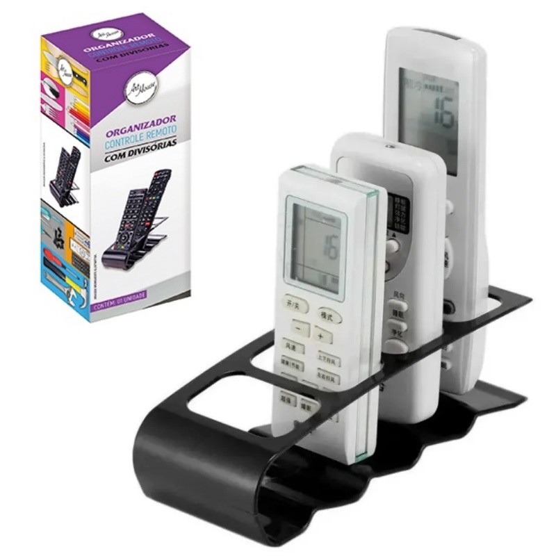 Suporte Porta Controle Remoto Display Com Compartimentos