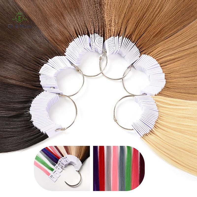 EA & Moda 30pcs 23cm Anéis De Cor De Cabelo Humano Real Amostras Para Extensões Ferramentas De Salão De Beleza Tingiment