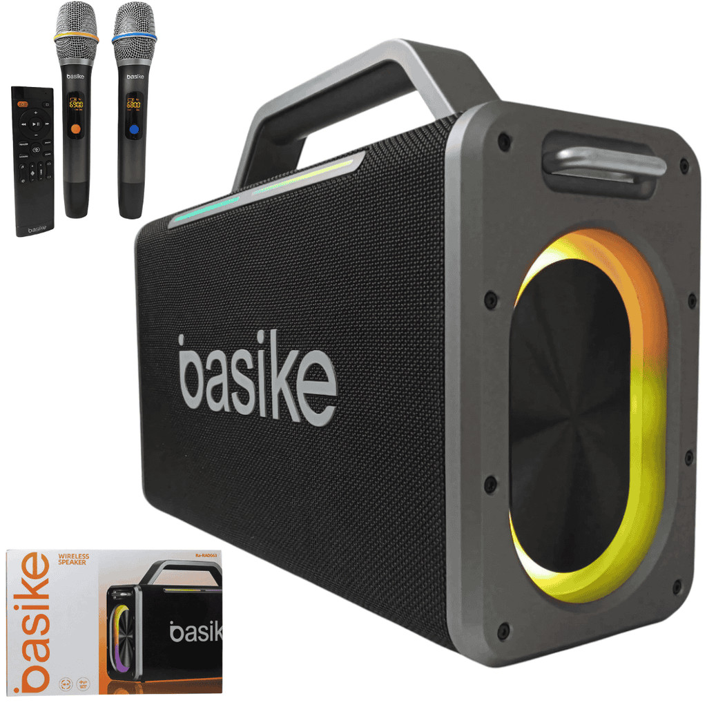Caixa de som portatil bluetooth com 2 microfones, 160w, subwoofer ativo, estéreo hifi com rgb tws  bateria 6h ipx6