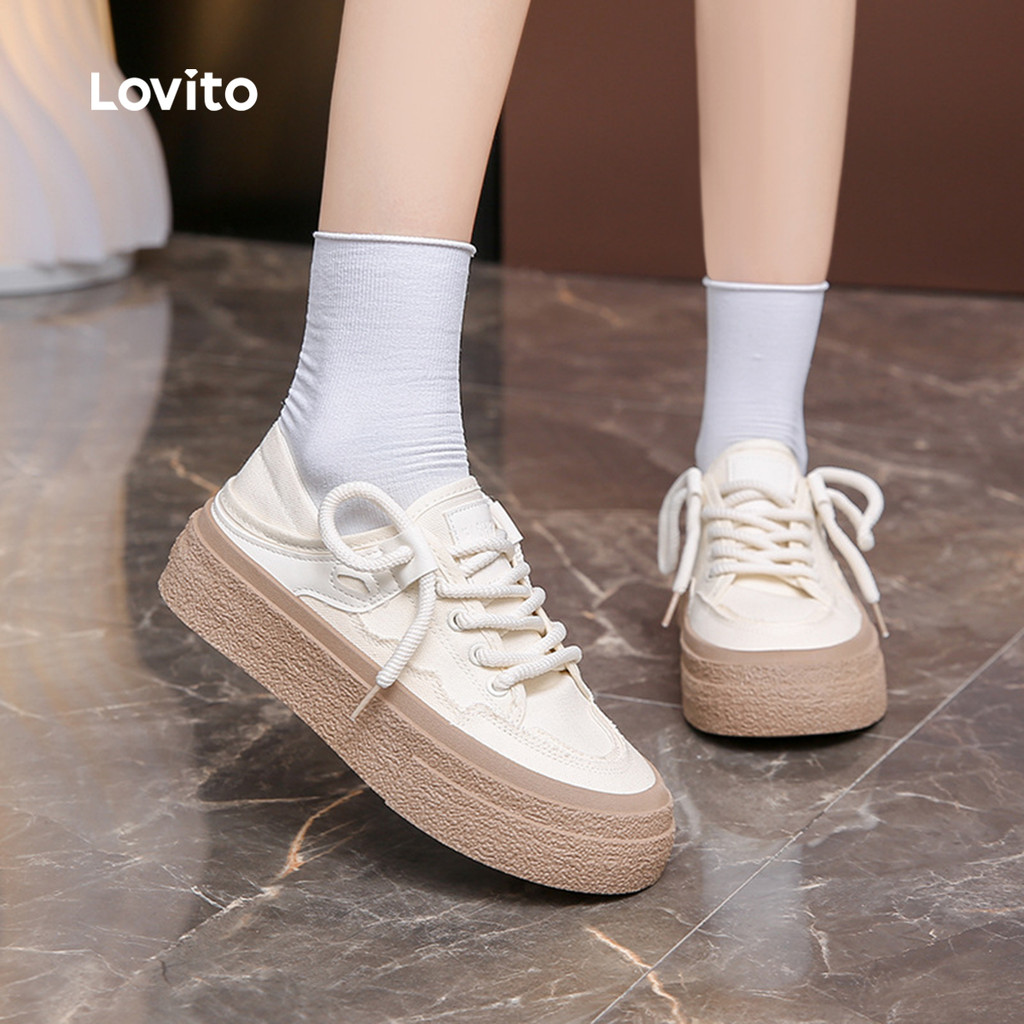(Lovito Refine) Tênis Casuais para Caminhada Feminina LR17E010 em Oferta na Shopee