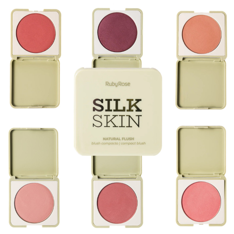 Blush Compacto Natural Flush Silk Skin RubyRose em Oferta na Shopee