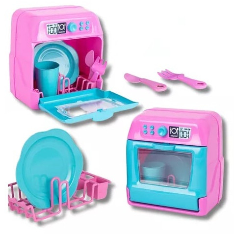 Brinquedo Infantil Kit Lava Louças Com 6 Peças Plástico Color - Brinquedos Faz De Conta Brincando e Aprendendo ZucaToys