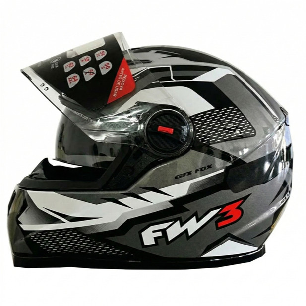 CAPACETE FW3 GTX FOX (GRAF) C/OCULOS