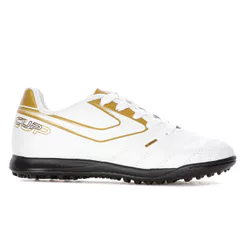 Chuteira Topper Society Top Cup VIII Branco e Dourado - Infantil