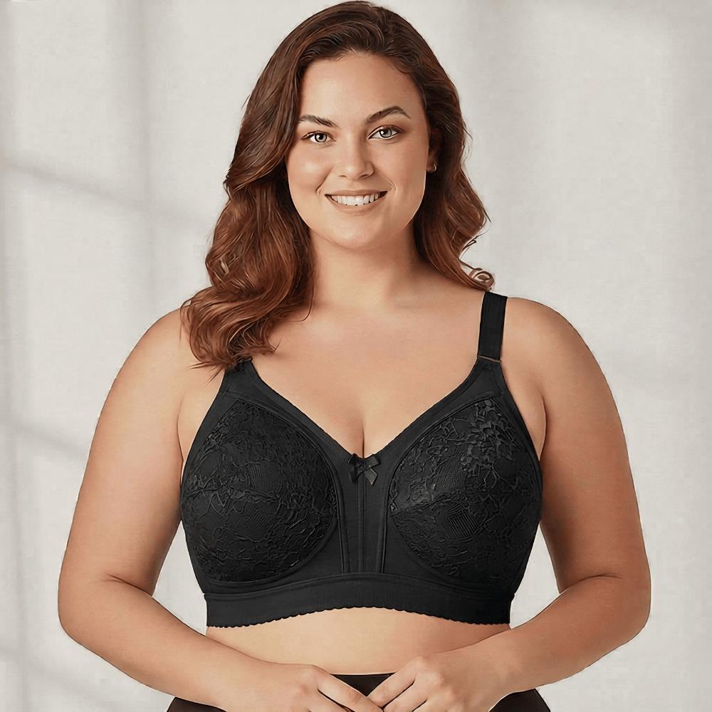 Sutiã Plus Size Reforçado Alça Larga Forrado Detalhe de Renda no Bojo Regulavel Importado