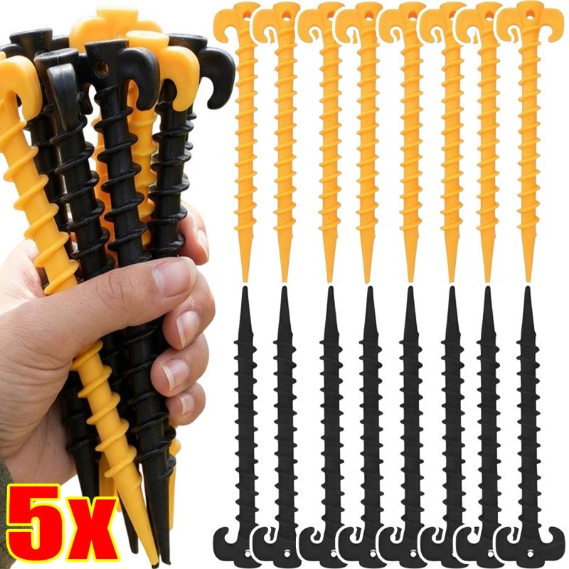 Estaca De Solo Em Espiral De Chifre De Ovelha De 4/5 Unidades-Pregos Resistentes Plástico De Fixação Ao Desgaste-Barraca
