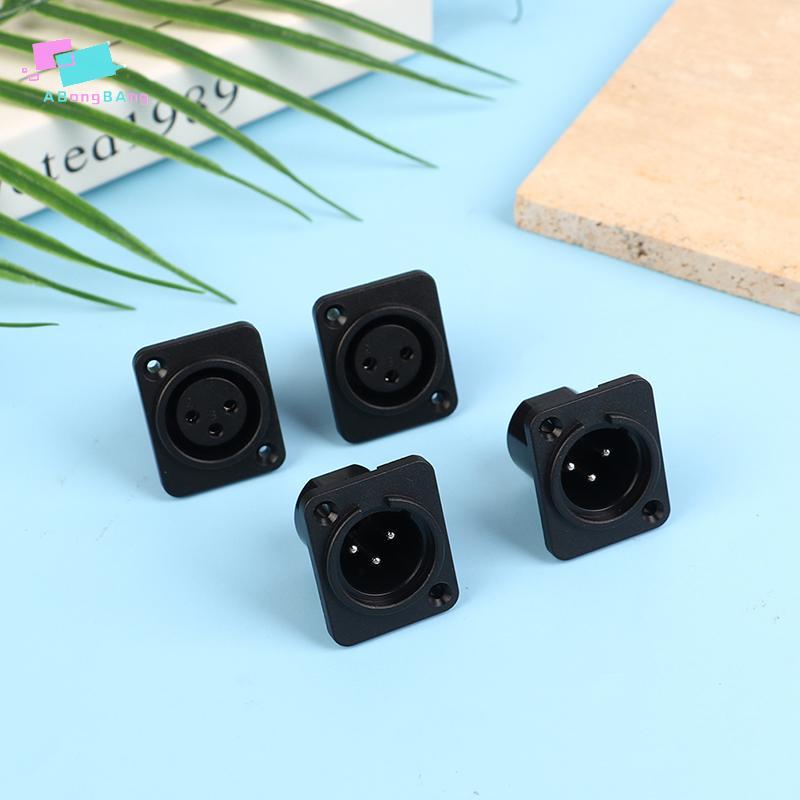 Abongbanghn 1 Peça XLR 3 Pinos Macho Fêmea Painel De Áudio Microfone Ja Plug Conector Pé Reto Plástico Karon Assento Agr