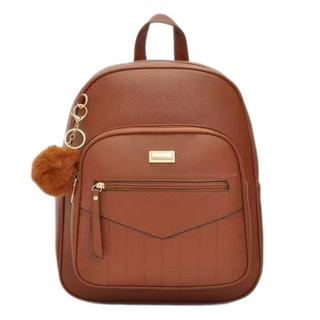 Mochila Feminina Grande Material PU Casual Faculdade Trabalho