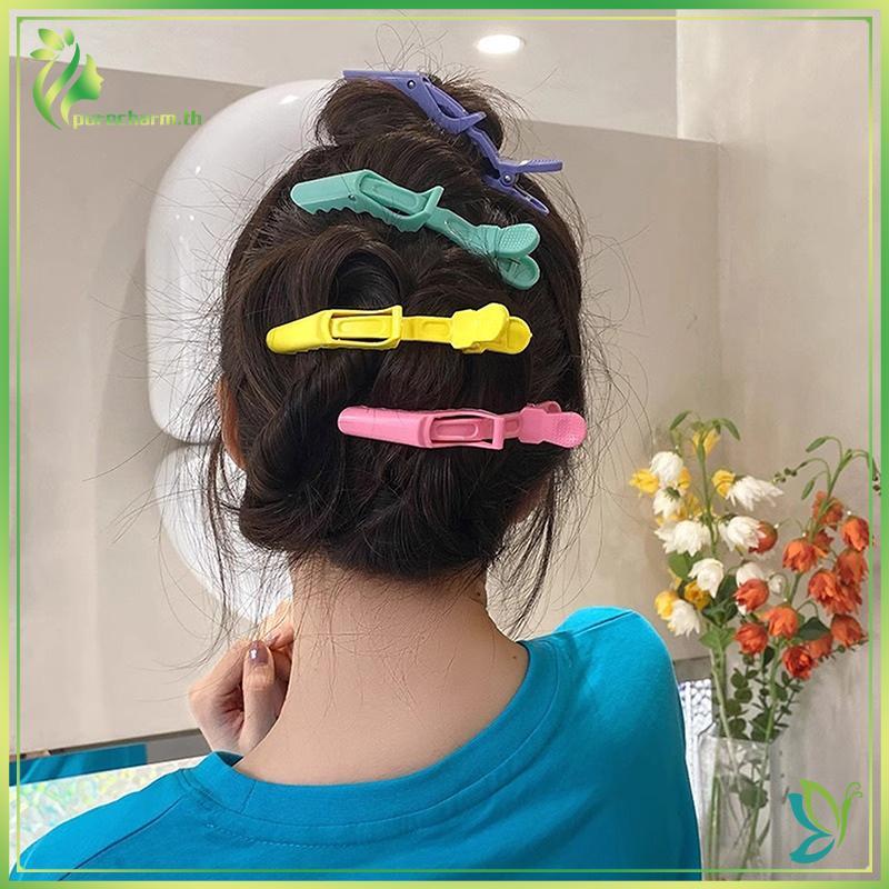 [Beleza] 6 Peças De Grampo De Cabelo De Jacaré De Plástico , Grampos De Cabeleireiro , Garra , Barbeiro Profissional Est