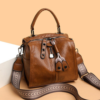 Europeu americano Retro Boston saco feminino couro macio ombro mensageiro saco novo estilo moda All-Match na moda grande