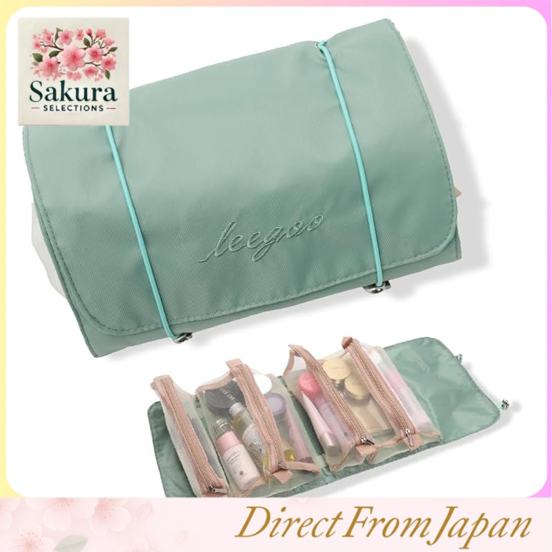 Nécessaire de viagem impermeável de grande capacidade para maquiagem e cosméticos – Marca japonesa de confiança, organizador dobrável para pendurar, supervisionado por modelos profissionais e especialistas em beleza.