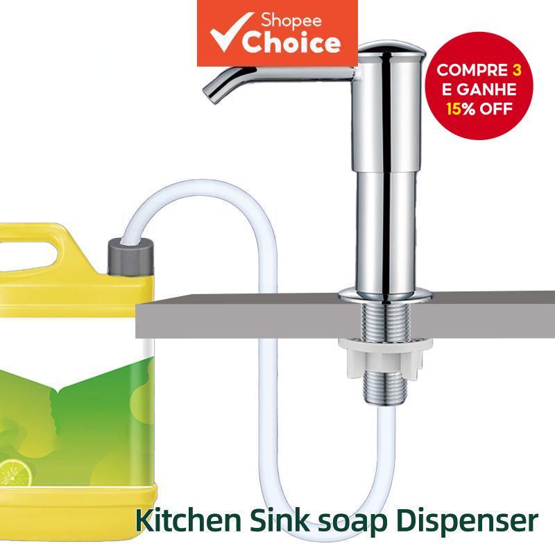 Dispensador De Sabão Para Pia De Cozinha , Grande Fluxo Com Cabeça De Bomba ABS , Tubo De Extensão Prensa Manual em Oferta na Shopee