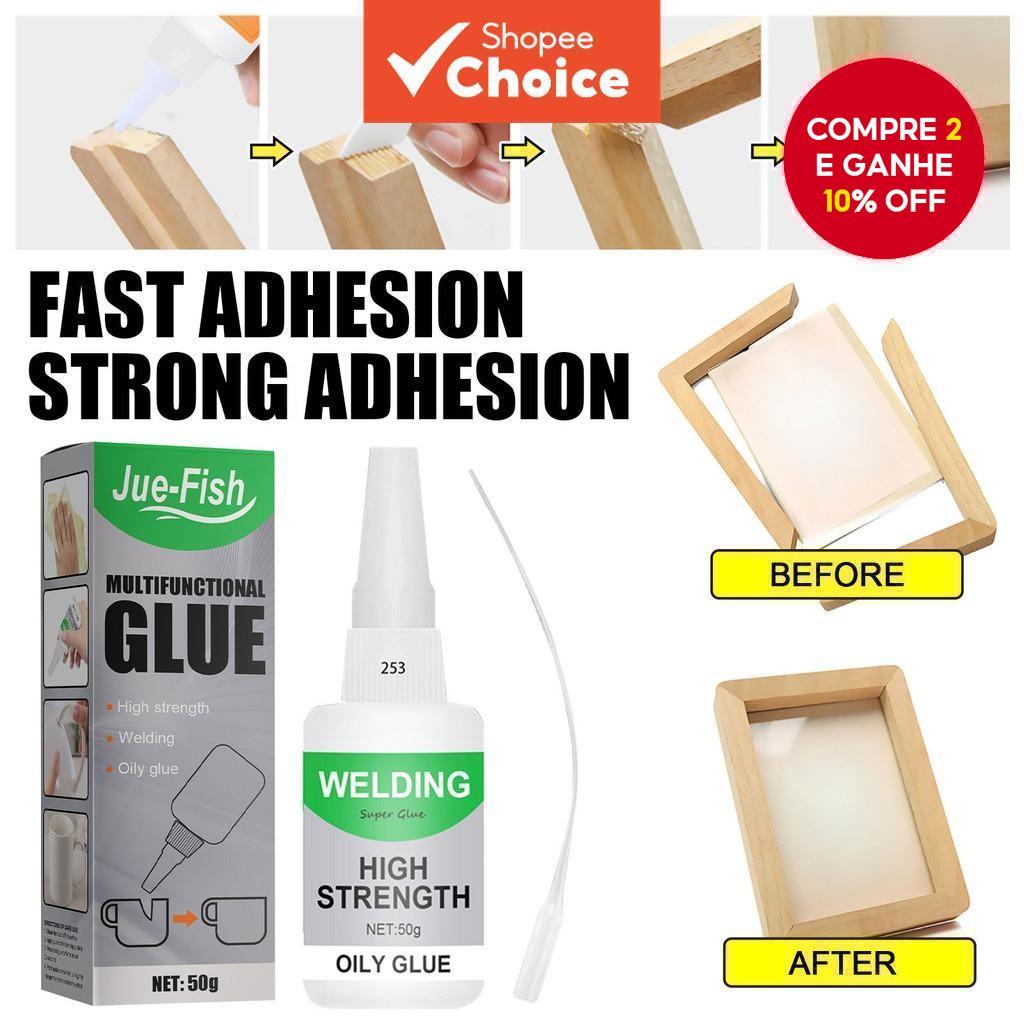 Super Cola Multiuso Ultra-Forte para Consertos Rápidos - 50g de Adesivo Líquido para Resina, Cerâmica, Metais e Vidro - em Oferta na Shopee