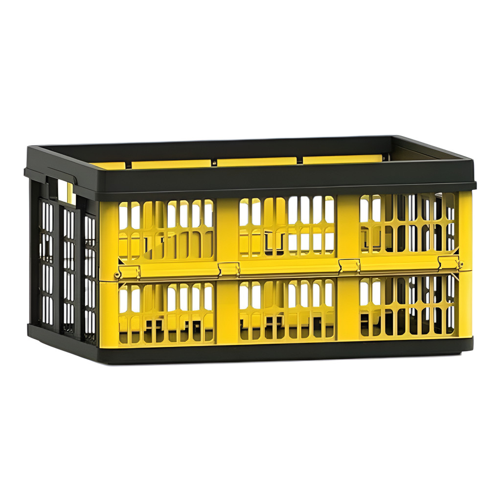 Caixa Plástica Organizadora Desmontável Multiuso 30kg 45l. Cor Preto/Azul