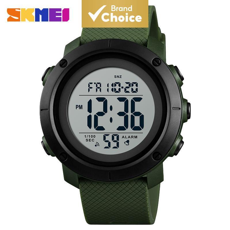 SKMEI 1434 Relógio Digital com Alarme - Relógio Esportivo Masculino de Luxo, 5ATM à Prova d'Água