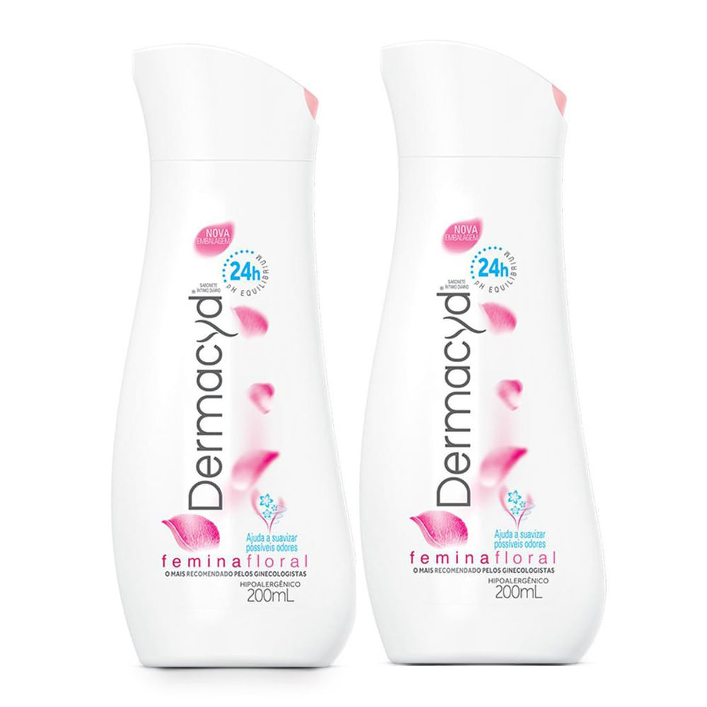 Kit 2 Sabonete Líquido Íntimo Dermacyd Femina 200ml em Oferta na Shopee