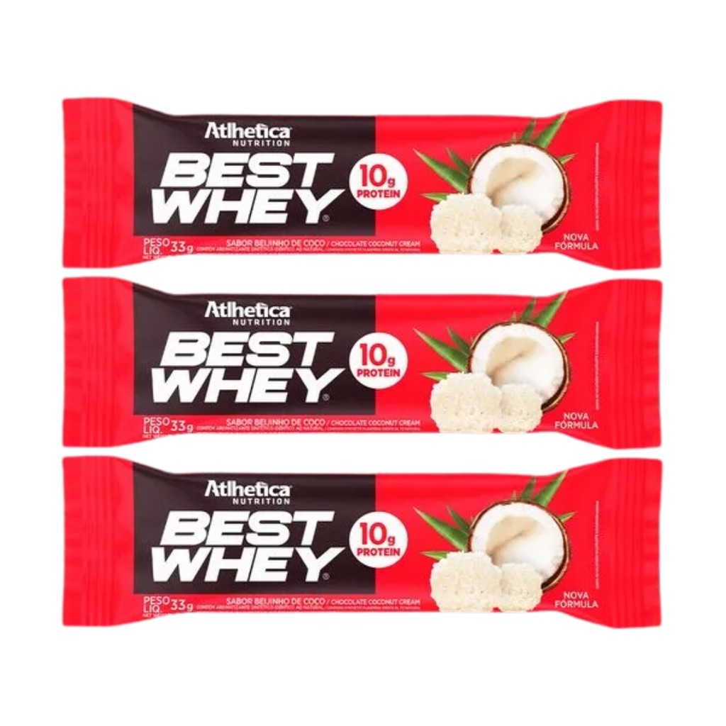 Kit 3 Barra Best Whey 10g Protein Sabor Beijinho Atlhetica