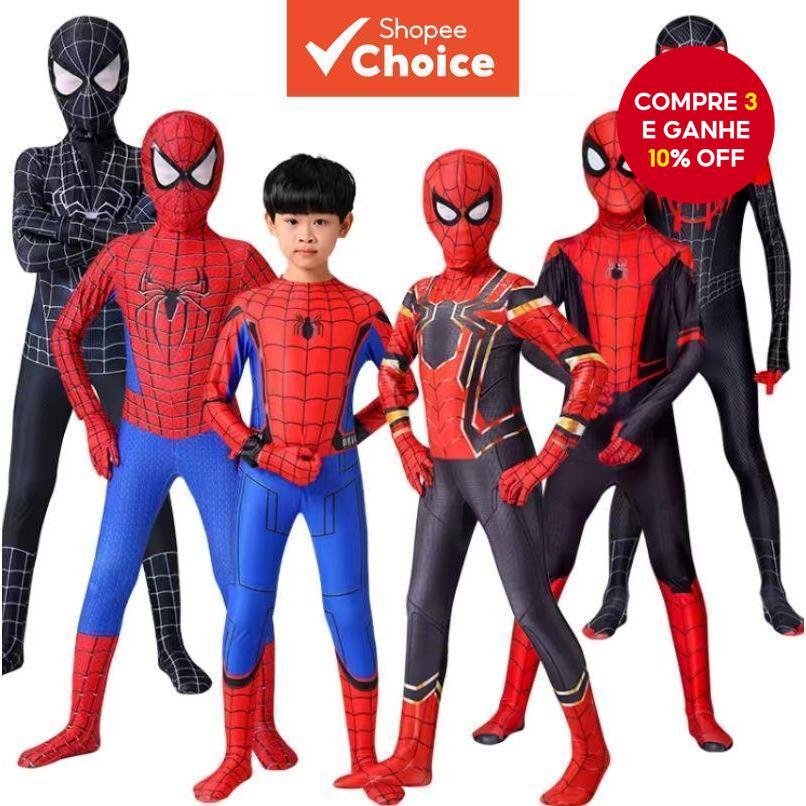 Fantasia de Homem-Aranha para Crianças e Adultos - Fantasia de Halloween em Oferta na Shopee