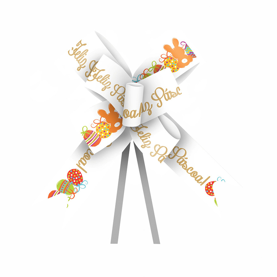 Laço Maxi Feliz Páscoa 2,4x50cm Multicolor 10 Unidades em Oferta na Shopee