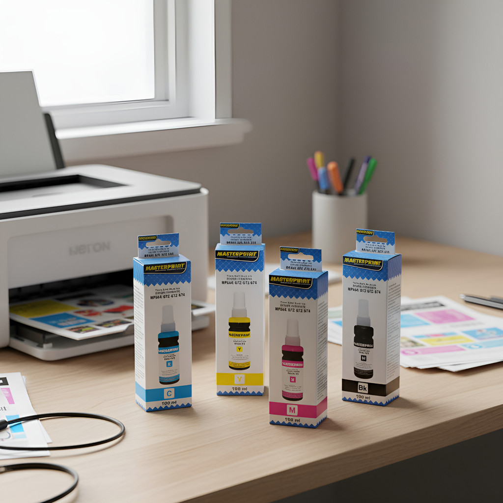 Kit 4 Refil Tinta T664 Compatível L220 L355 L365 L375 L380 Black/ciano/yellow/magenta