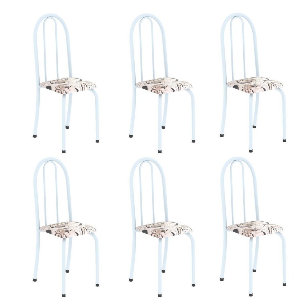 Kit 6 Cadeiras Tubular 96x36x41 Cm Iris B