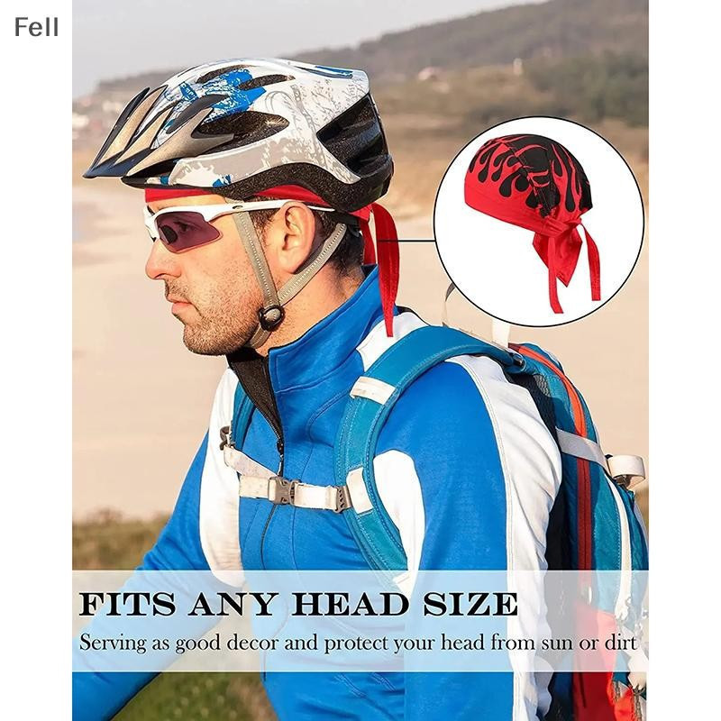 [Fel] Ciclismo Crânio Pirata Boné Chapéu Cabeça Envoltório Respirável Capacete Forro Anti Suor Uv Esporte Cachecol Para