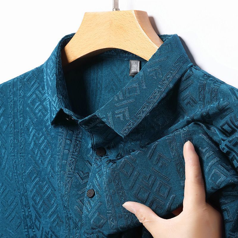 Camisa polo de manga curta masculina manga curta camisa polo masculina lapela seda gelo t camisa meia manga High-End Cas
